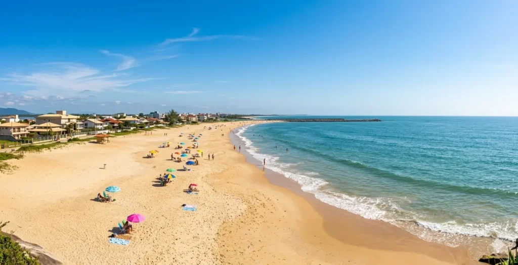 Praia do Tabuleiro em Barra Velha mar calmo e areia ampla
